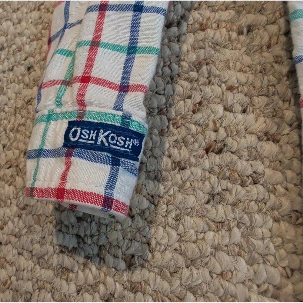 Vintage OshKosh B'Gosh Button Up Shirt 3T Collared Striped USA Cotton